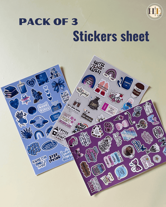 Pack of 3 Aesthetic Sticker Sheets 🎀