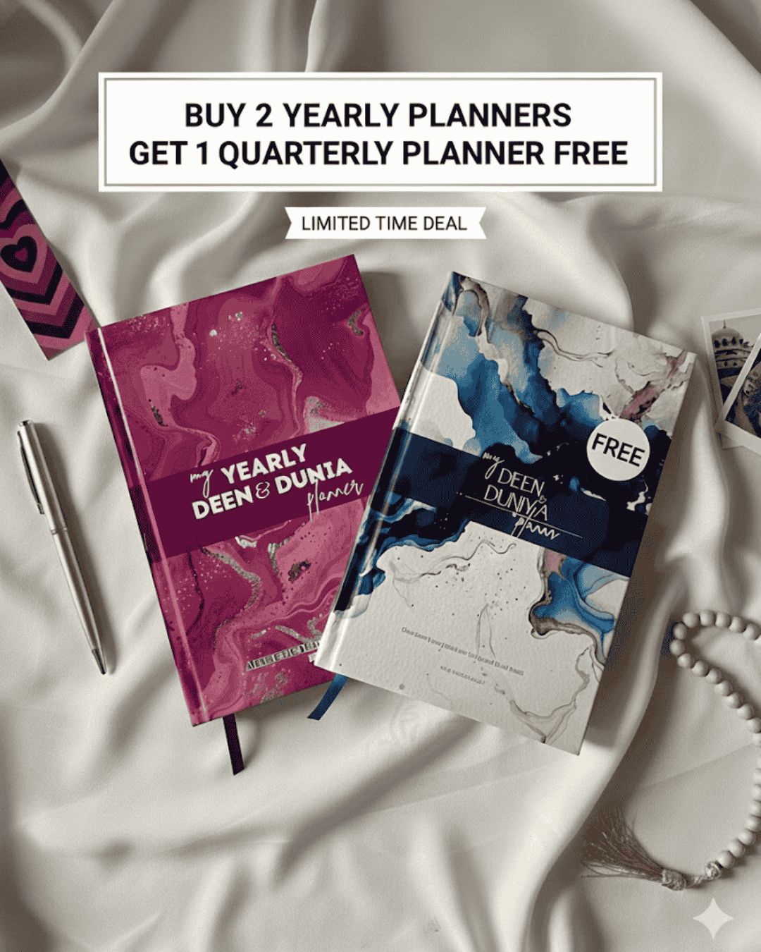 Buy 2 Yearly Planners & Get 1 Quarterly Planner FREE 🌸