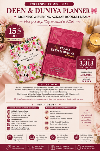 Deen & Duniya Planner+ Morning & Evening Azkaar Booklet deal