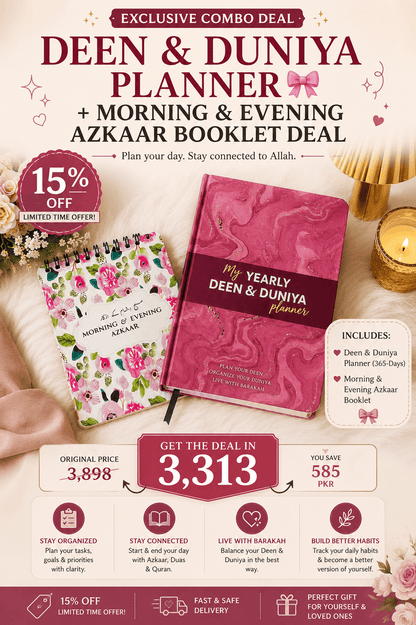 Deen & Duniya Planner+ Morning & Evening Azkaar Booklet deal